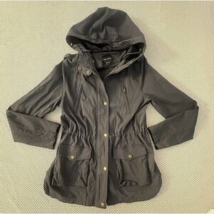 Anthropologie Eden Society Utility Jacket Women Size S Gray Field Cargo Safari